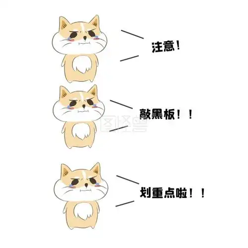 注意啦线条小猫咪白色文字卡通注意了表情包