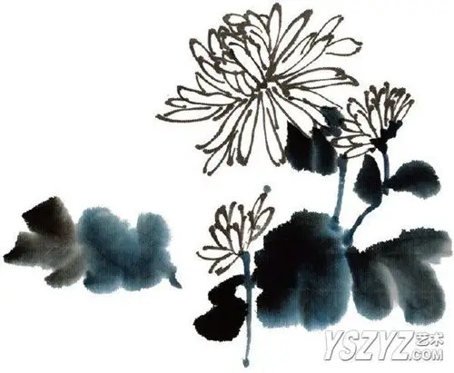 国画水墨菊花画法