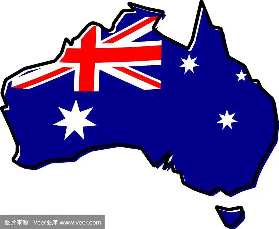 简化的澳大利亚地图略带轮廓