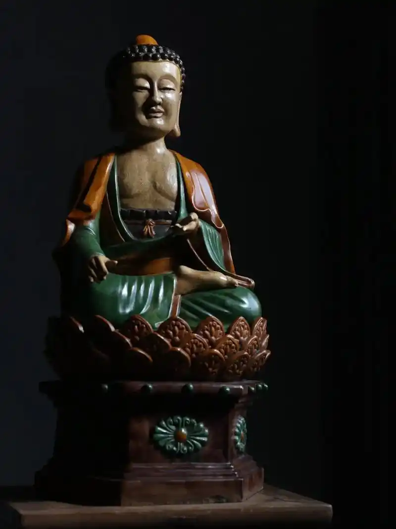 愿众生平安吉祥 #收藏品 #供奉  琉璃佛 清代 通高64 - 抖音