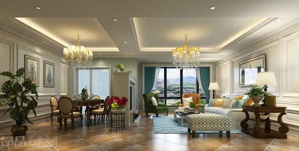 贵阳花园洋房装修设计案例,混搭风格设计!