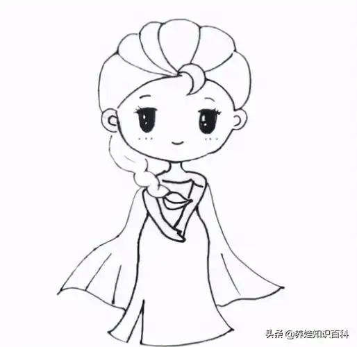 爱莎公主的简笔画画法来了,教给家里的小公主哦