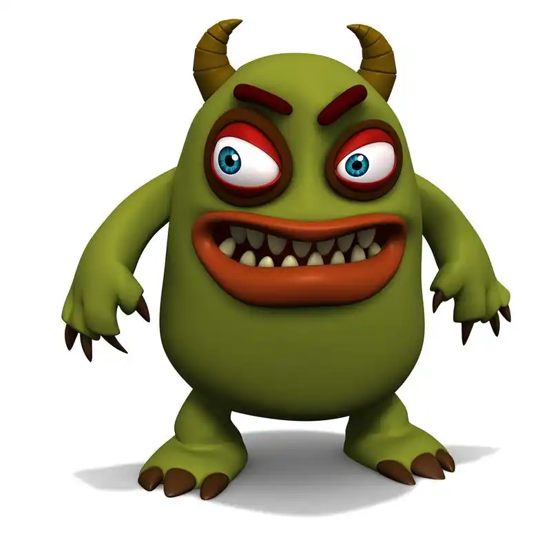 长角的怪物,卡通怪兽