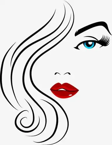 矢量红唇美女插画