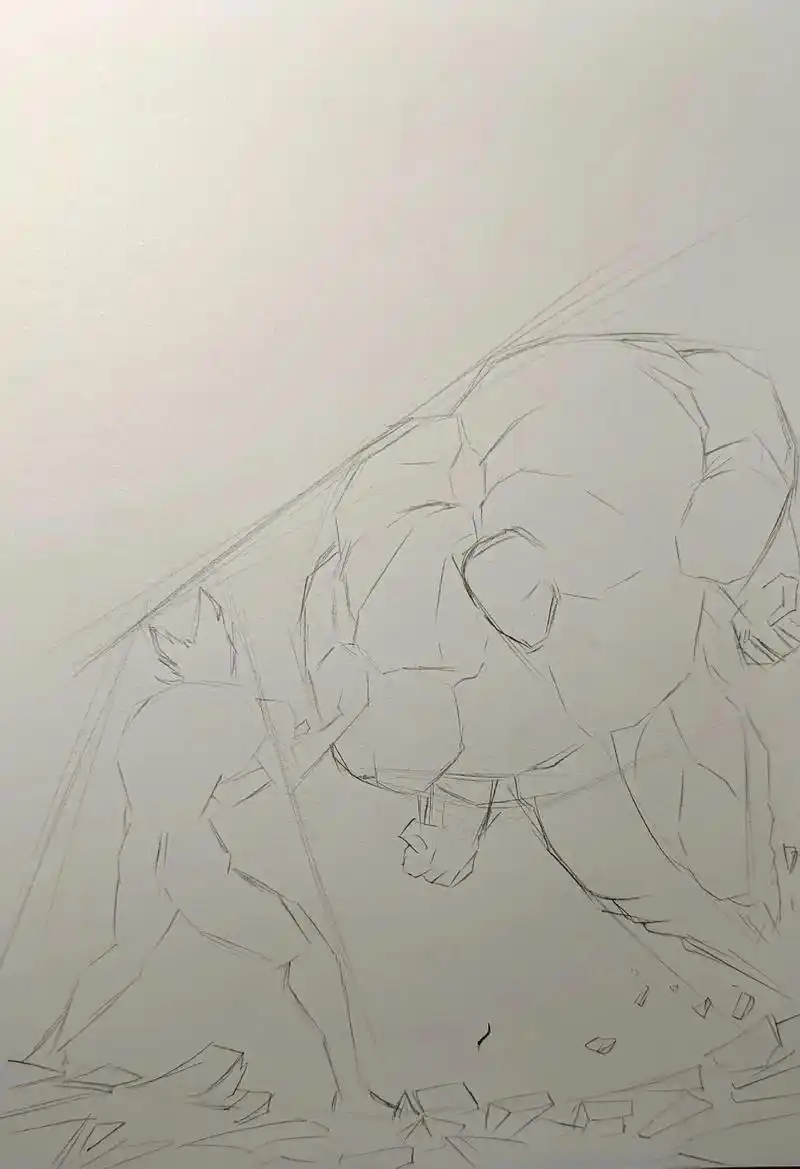 力量与技巧.#手绘 #一拳超人#临摹 - 抖音