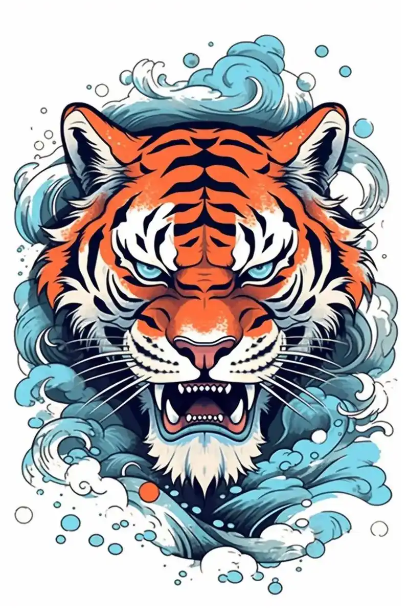 山海经老虎图腾.#ai绘画 #老虎 #山海经 #手办 #国风 - 抖音