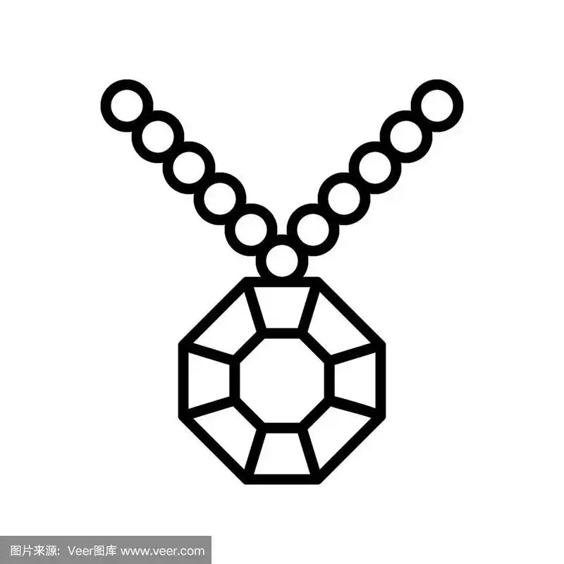 项链孤立线样式图标