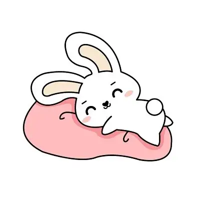 中秋可爱睡觉q版兔子免扣素材