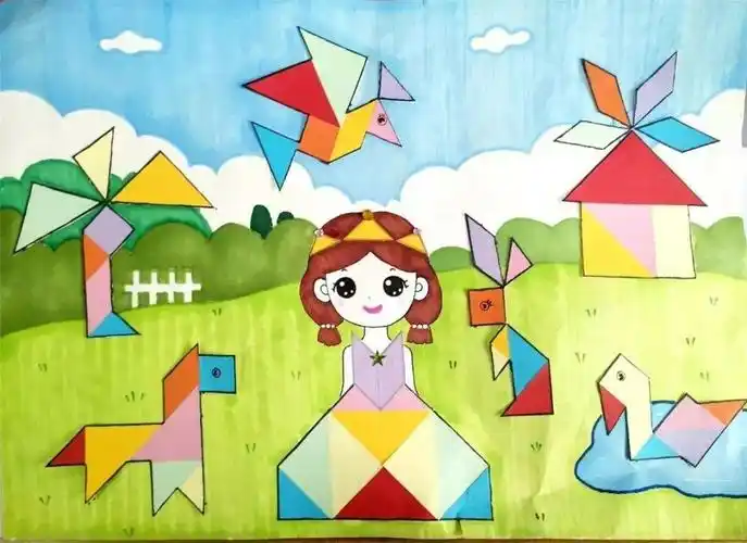 白水镇中心小学疫情下的美术课(三)七巧板