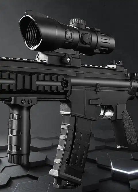 超大圆弹m416软弹枪儿童新年礼物玩具男孩突击b枪吃鸡刺激战场 黑/手