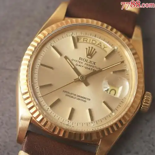 瑞士劳力士古董表18k黄金经典日志系列1803绝美龟背盘