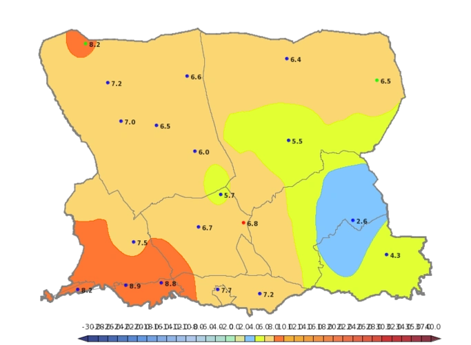 乌拉特中旗2019年气候概况