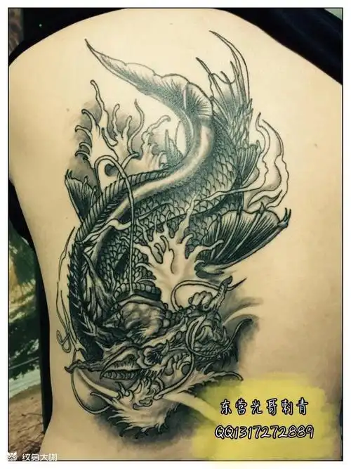 龙鱼_纹身图案手稿图片_李光的纹身作品集