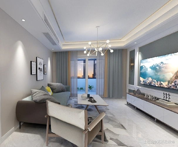 92平,三室两厅一厨一卫,简约宜家风格三居现代简约家装装修案例效果图