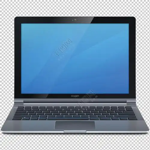 蓝色屏幕笔记本电脑免抠png透明图层素材