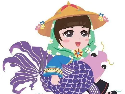 福建惠安女形象 包装插画 ai