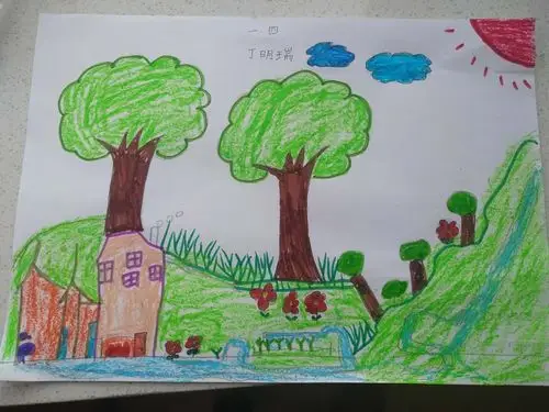 敬畏自然,尊重生命,感恩自然,保护环境——临沂军部街小学植树节绘画