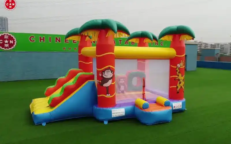 热带丛林风格充气城堡充气滑梯跳床淘气堡儿童乐园设备户外游乐场