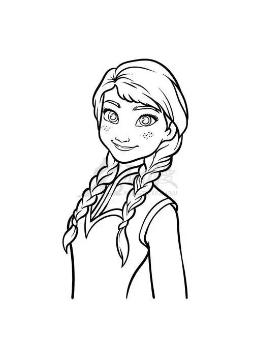 步骤六:填充底色,画出阴影和高光,这样可爱的安娜公主就画好了,是不是