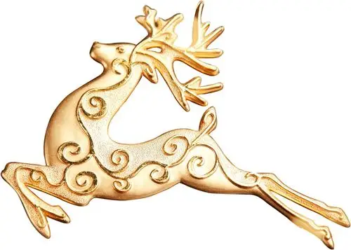 精美金色驯鹿动物元素