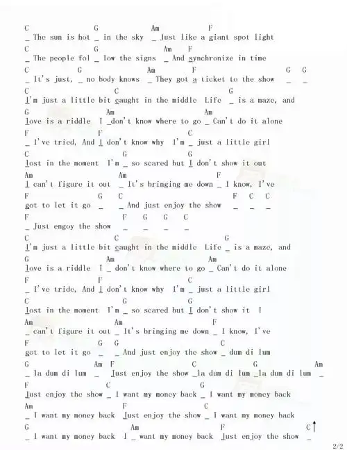 《the show》lenka 尤克里里弹唱曲谱