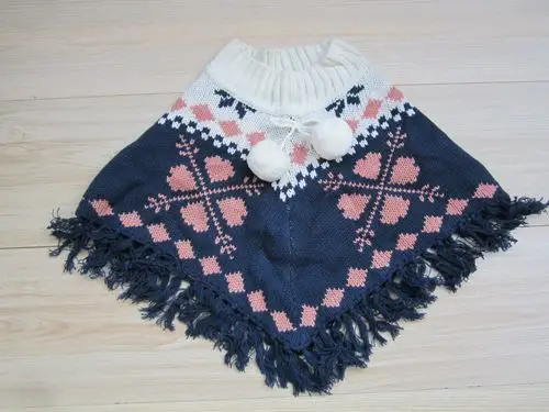 童装原单 双层毛线 手工编织 秋冬女童披风图片,童装原单 双层毛线 手