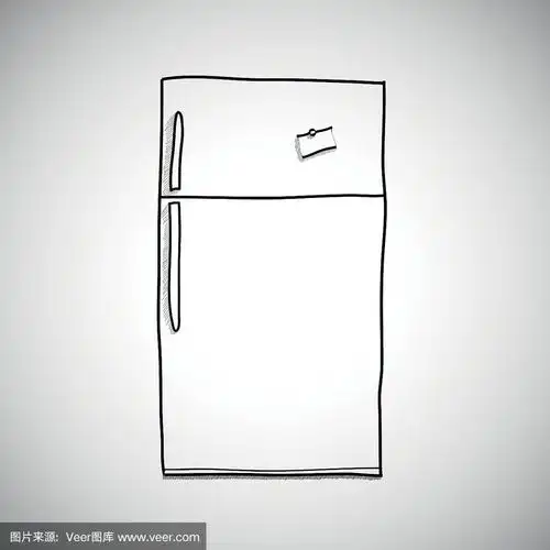 手绘冰箱,素描式.