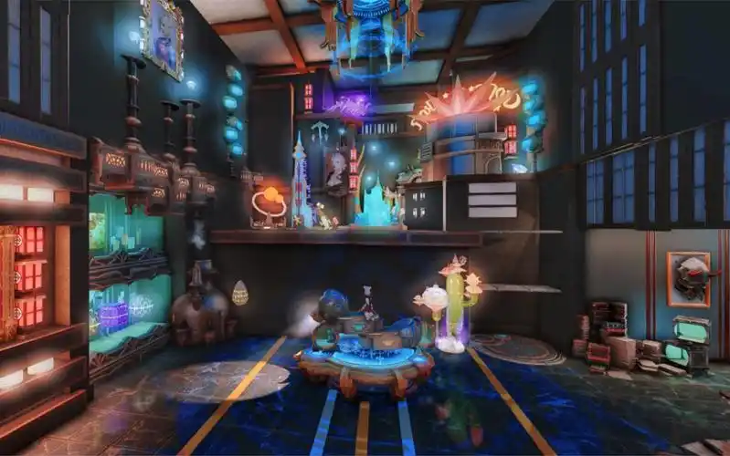 ff14客单装修赛博朋克风格l房