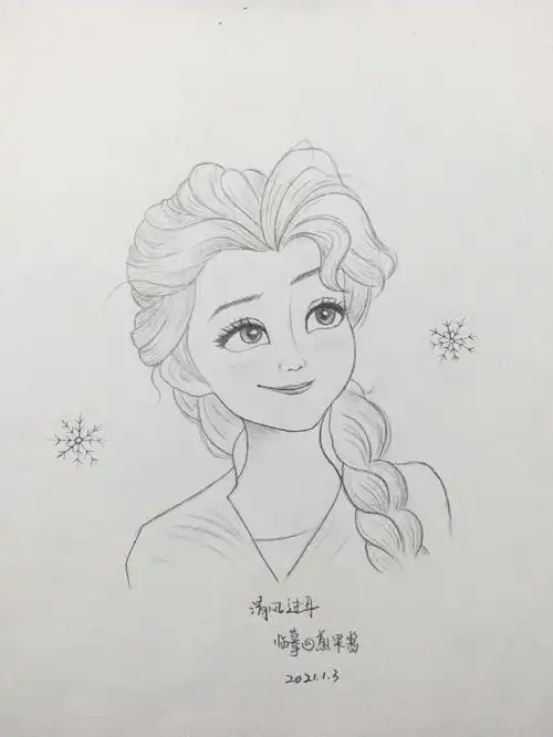 临摹练习第281天艾莎公主