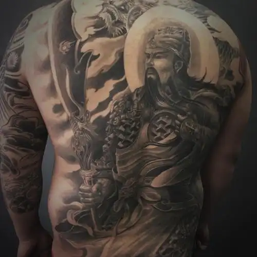 恢复一年后的满背关公_纹身吧社区 - 纹身大咖