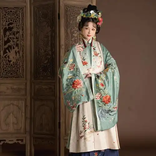 燕云织造局皂罗游园惊梦梦系列明立领斜襟比甲汉服