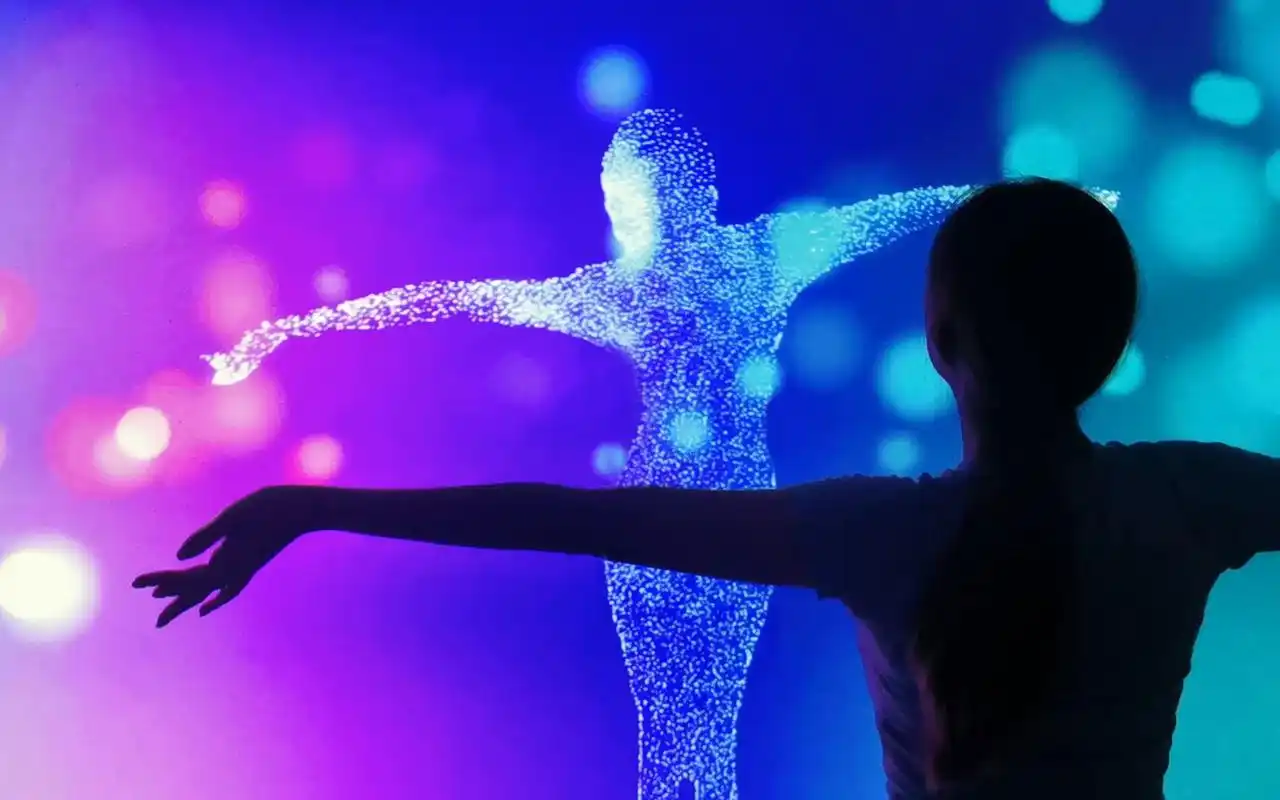 造梦小院78shapeofyouprocessing体感互动kinect人影互动粒子音画