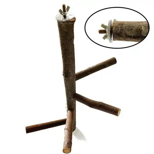 鸟类站杆 鹦鹉旋转站架 苹果木玩具 磨爪站杆栖木鸟站棍笼内玩具