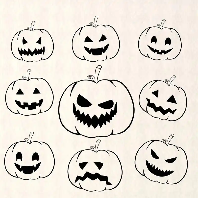 万圣节系列二|南瓜灯搞怪表情|简笔画教程.万圣节系列第二弹  - 抖音