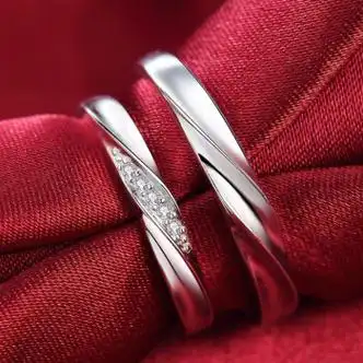 铂金素圈戒指对戒男女情侣求婚订婚戒指铂金情侣对戒闭口号码请备注