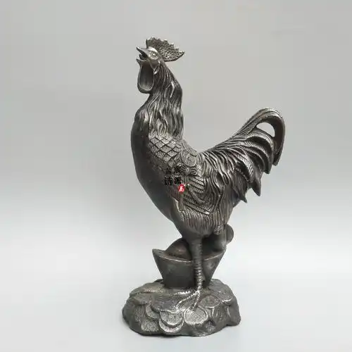 铁公鸡摆件铸铁仿古元宝公鸡一毛不拔铁器家居工艺品 高22厘米