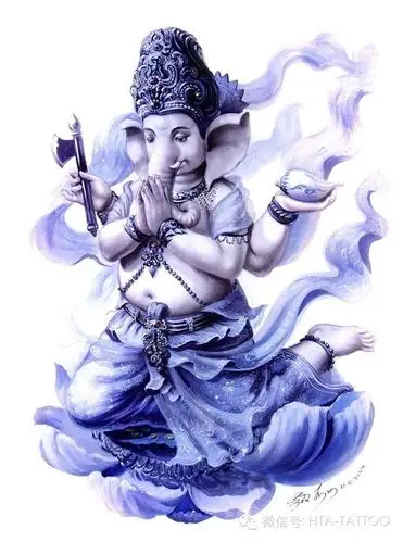 【珍藏版】印度象神纹身手稿欣赏_黑桃a专业纹身微信公众账号_好酷网h