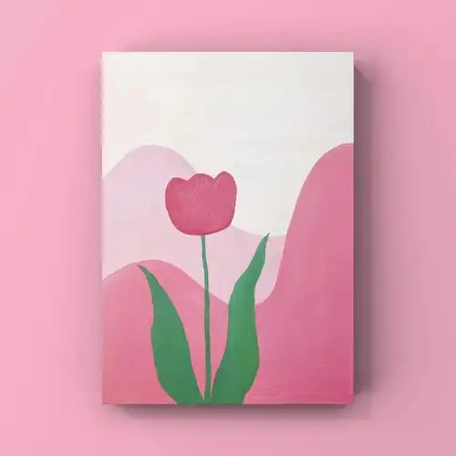 零基础粉色郁金香丙烯画