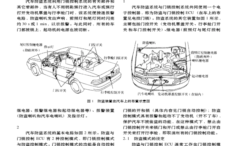 汽车防盗系统的结构与控制