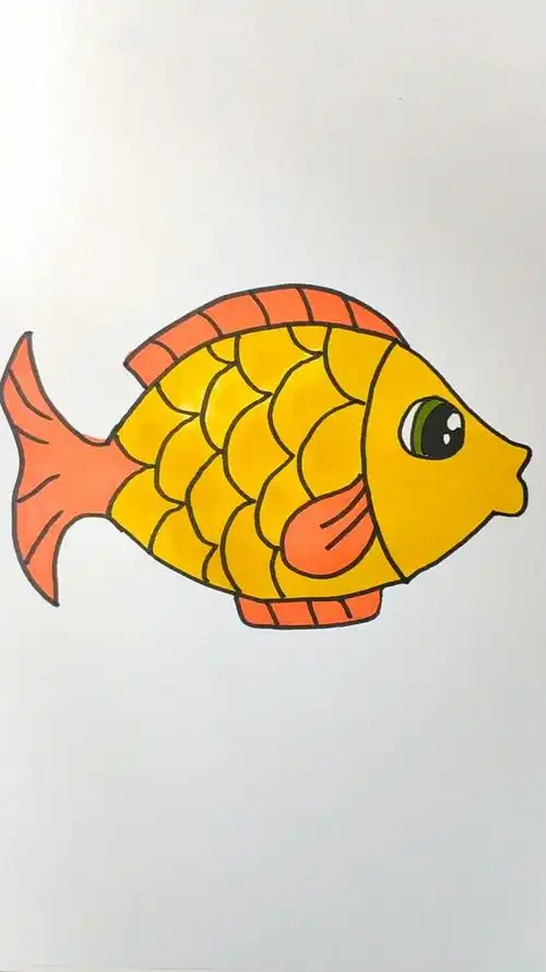 画只可爱的鱼 #简笔画 #儿童画
