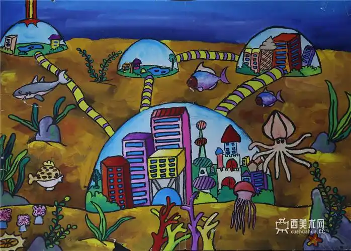 儿童获奖科幻画未来海底世界赏析