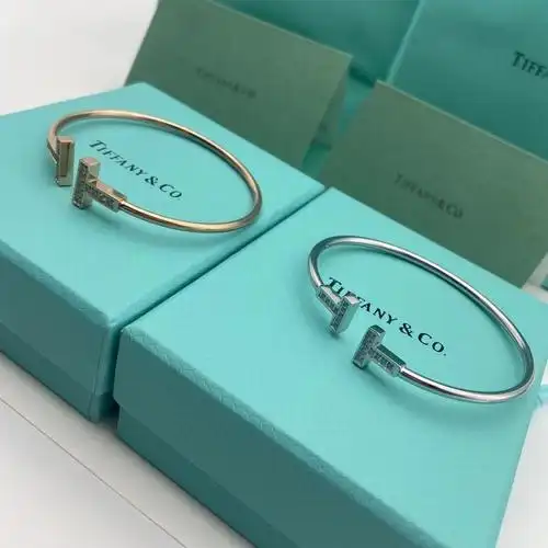 【蒂芙尼定制】tiffany co 蒂芙尼 经典款t字系列 带钻双t手镯独家