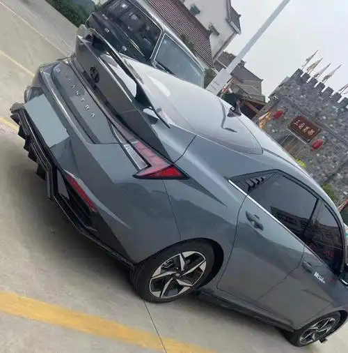 21款伊兰特前唇尾翼北京现代七代伊兰特一体式专用后扰流 改装包围后