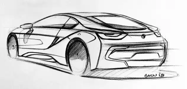 i8 concept 2011宝马i8概念车我爱桌面网提供简笔画 手绘 素描 线稿