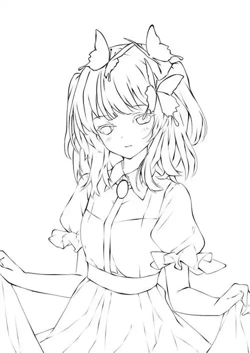 二次元手绘线稿 有喜欢手绘的吗