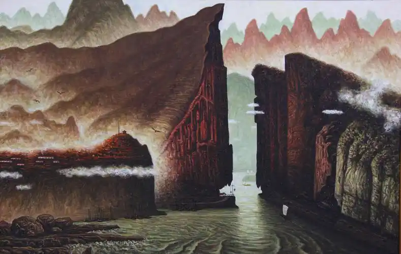 屈乡泉 《三峡情》图录号:277年代:艺术家:屈乡泉材质:布面油画作品