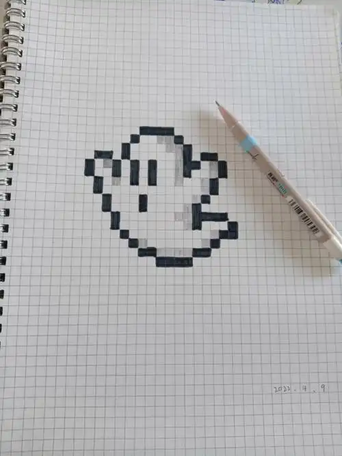 格子像素画可爱の小幽灵