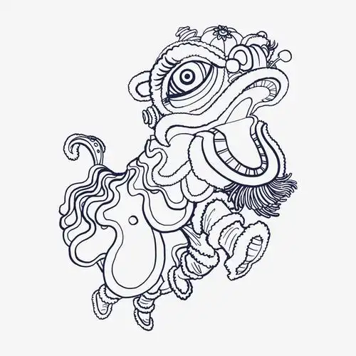 简笔画的舞狮