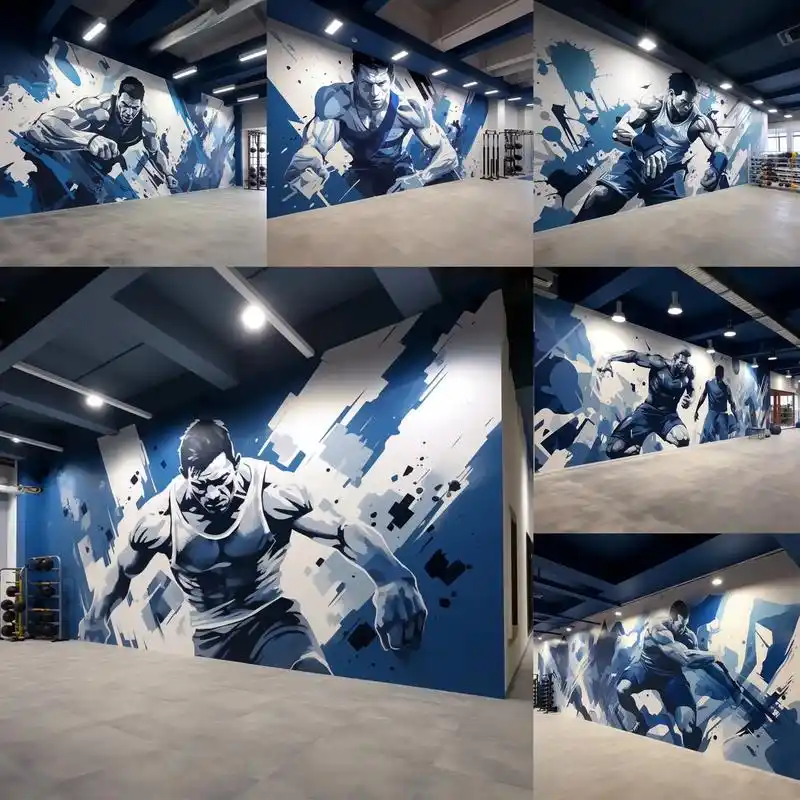 健身房墙绘|色彩与肌肉的完美融合!99 嘿,朋友们!今天我有 - 抖音