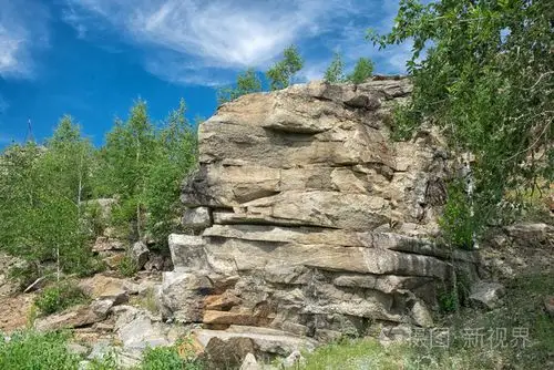 侵蚀的花岗岩岩石